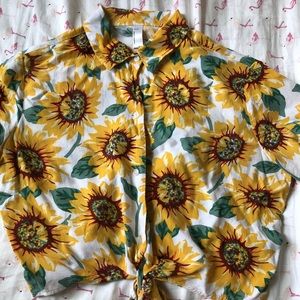 Sunflower cropped tie up blouse American Apparel